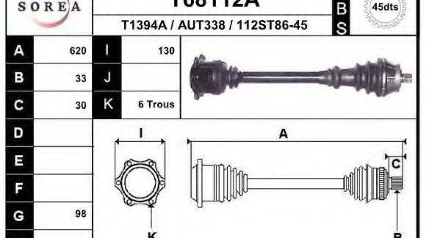 Planetara AUDI A4 (8D2, B5) (1994 - 2001) EAI T68112A piesa NOUA