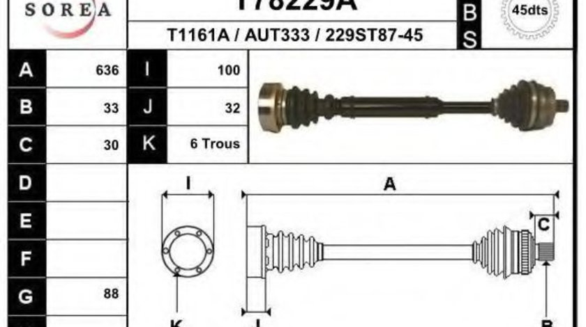 Planetara AUDI A4 (8D2, B5) (1994 - 2001) EAI T78229A piesa NOUA