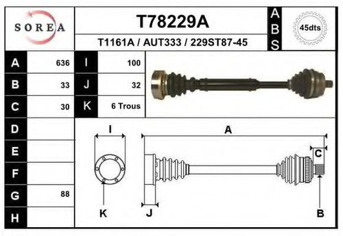 Planetara AUDI A4 Avant (8D5, B5) (1994 - 2001) EAI T78229A piesa NOUA