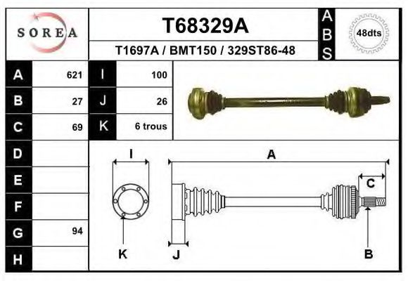 Planetara BMW Seria 3 Touring (E46) (1999 - 2005) EAI T68329A piesa NOUA