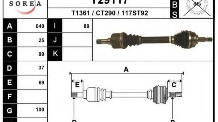 Planetara CITROEN C5 I (DC) (2001 - 2004) EAI T29117 piesa NOUA