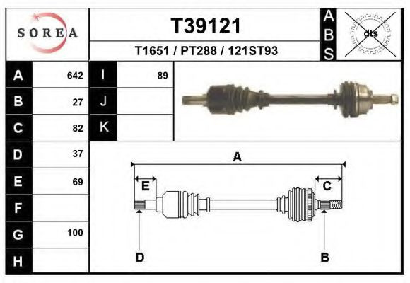 Planetara CITROEN C8 (EA, EB) (2002 - 2016) EAI T39121 piesa NOUA