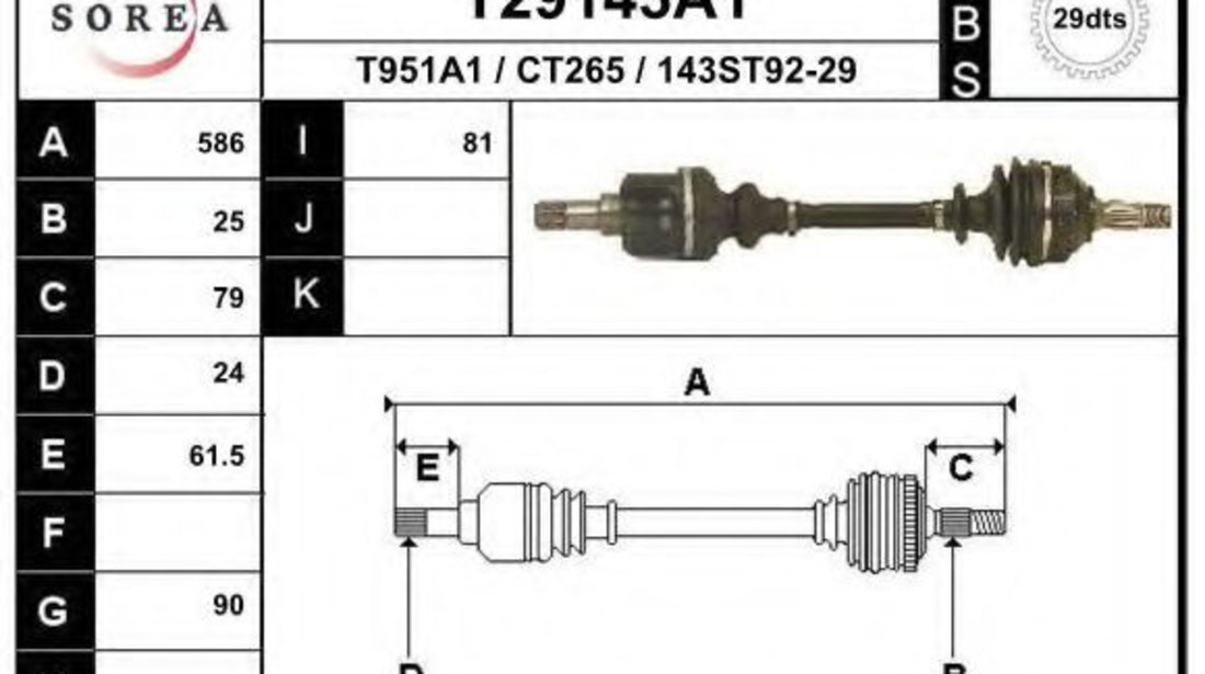 Planetara CITROEN XSARA Cupe (N0) (1998 - 2005) EAI T29143A1 piesa NOUA