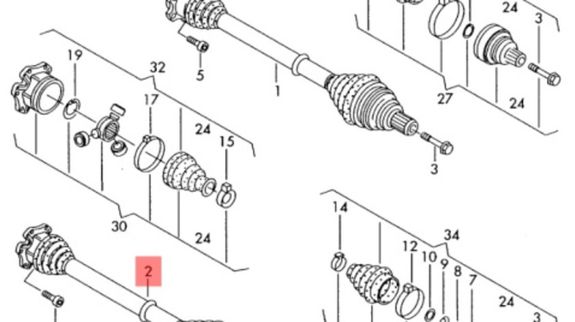 Planetara dreapta fata Audi A4 8E 2002 2003 1.8 T AVJ OEM 8E0407452X