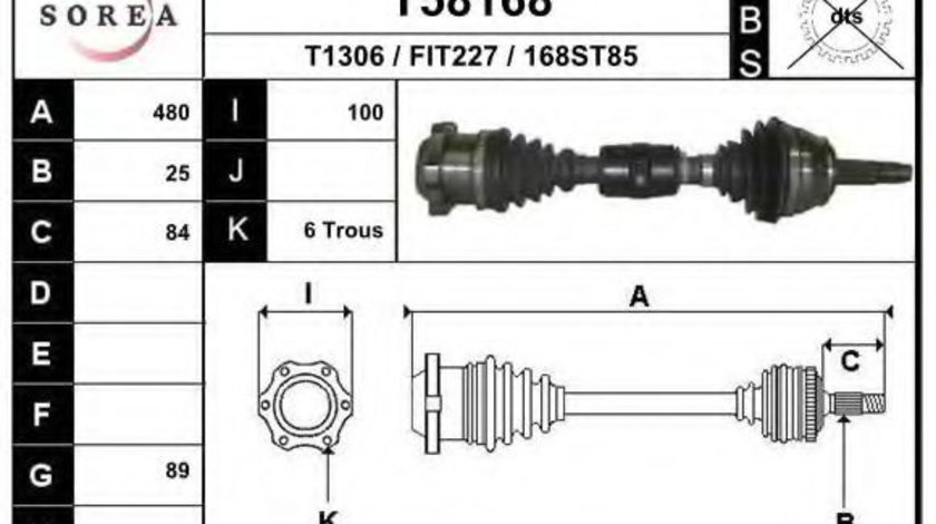 Planetara FIAT MULTIPLA (186) (1999 - 2010) EAI T58168 piesa NOUA