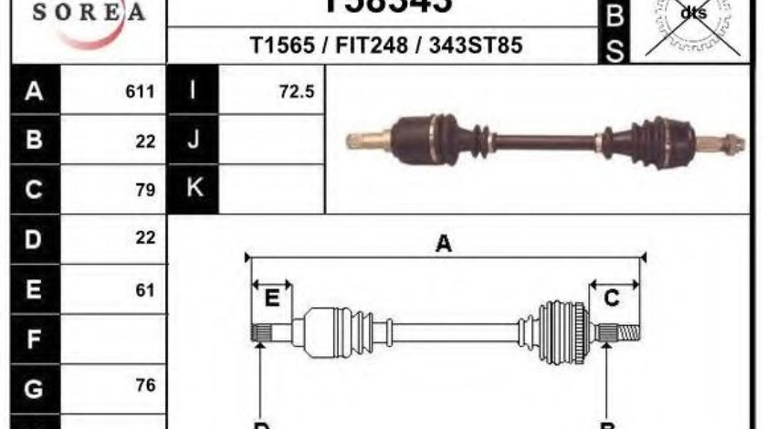 Planetara FIAT PUNTO (188) (1999 - 2016) EAI T58343 piesa NOUA