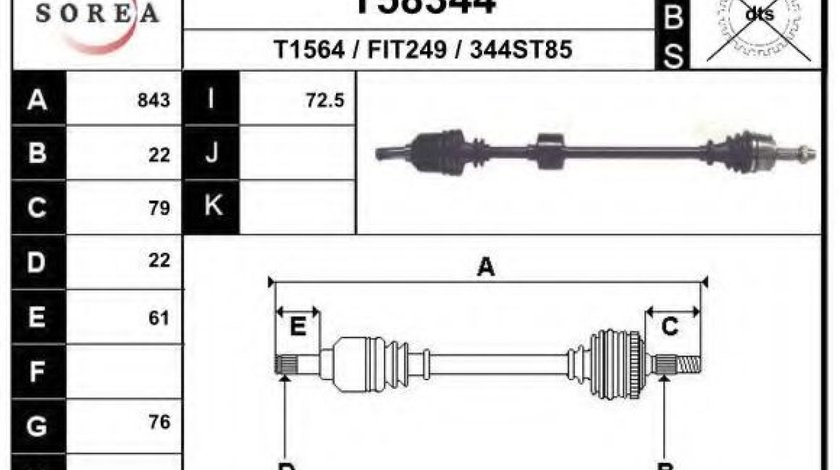 Planetara FIAT PUNTO Van (188AX) (2000 - 2009) EAI T58344 piesa NOUA