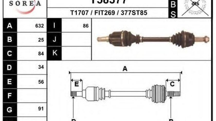 Planetara FIAT STILO (192) (2001 - 2010) EAI T58377 piesa NOUA