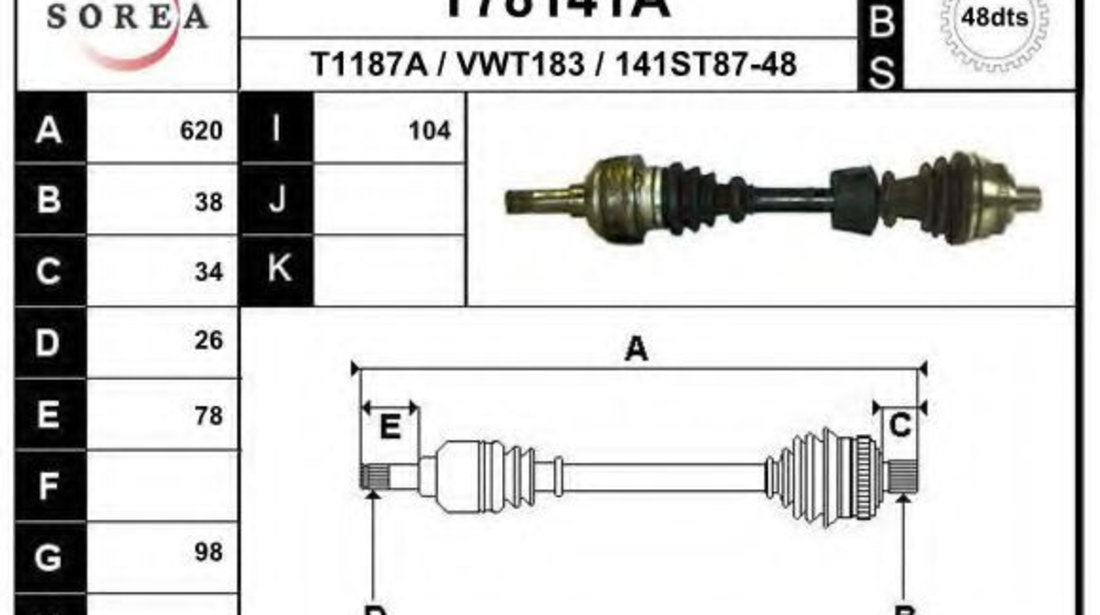 Planetara FORD GALAXY (WGR) (1995 - 2006) EAI T78141A piesa NOUA