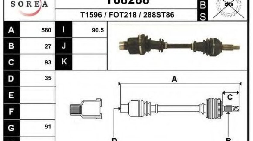 Planetara FORD MONDEO III (B5Y) (2000 - 2007) EAI T68288 piesa NOUA