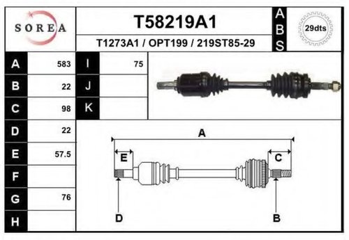 Planetara OPEL ASTRA F Combi (51, 52) (1991 - 1998) EAI T58219A1 piesa NOUA