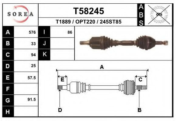 Planetara OPEL ASTRA H Combi (L35) (2004 - 2016) EAI T58245 piesa NOUA