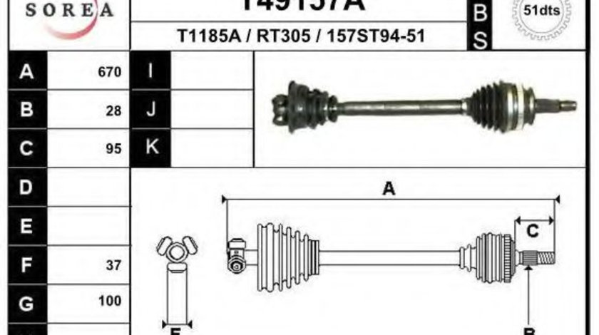 Planetara OPEL MOVANO platou / sasiu (U9, E9) (1998 - 2010) EAI T49157A piesa NOUA