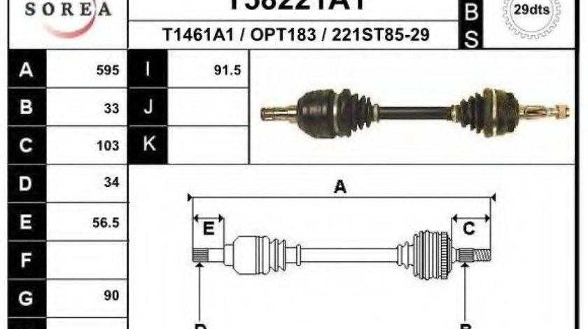 Planetara OPEL VECTRA B (36) (1995 - 2002) EAI T58221A1 piesa NOUA