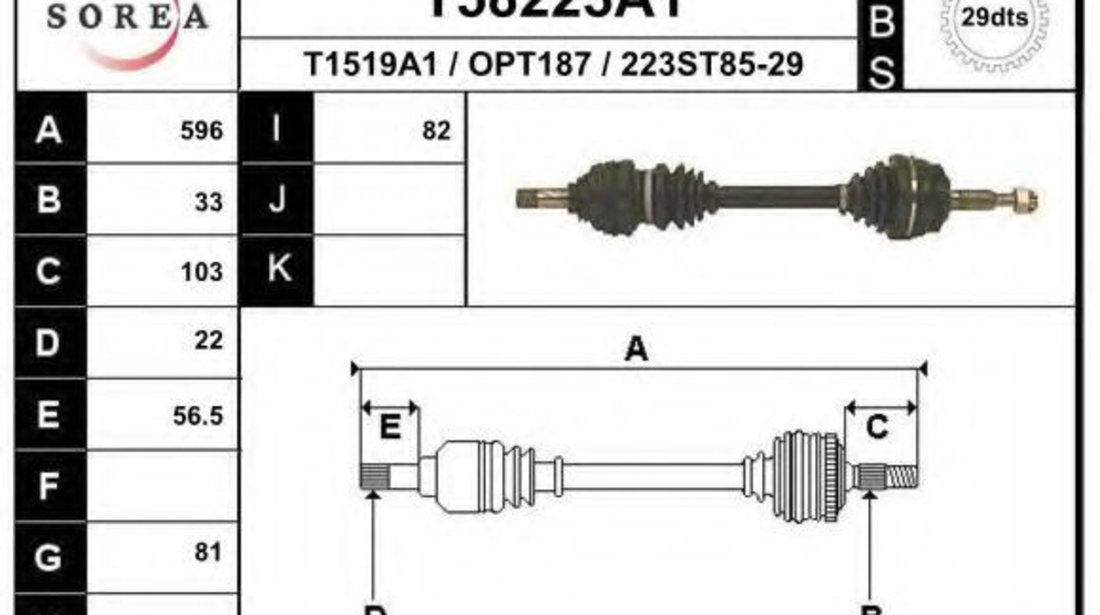 Planetara OPEL VECTRA B Combi (31) (1996 - 2003) EAI T58223A1 piesa NOUA