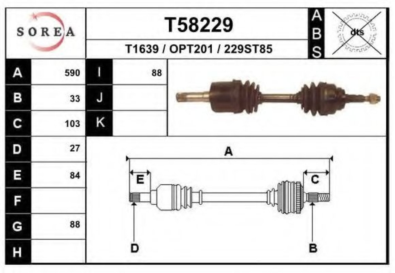 Planetara OPEL ZAFIRA A (F75) (1999 - 2005) EAI T58229 piesa NOUA