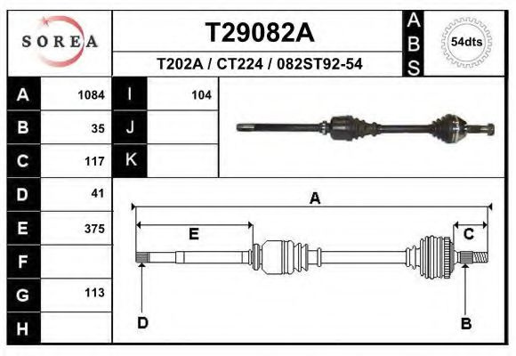 Planetara PEUGEOT BOXER platou / sasiu (ZCT) (1994 - 2002) EAI T29082A piesa NOUA