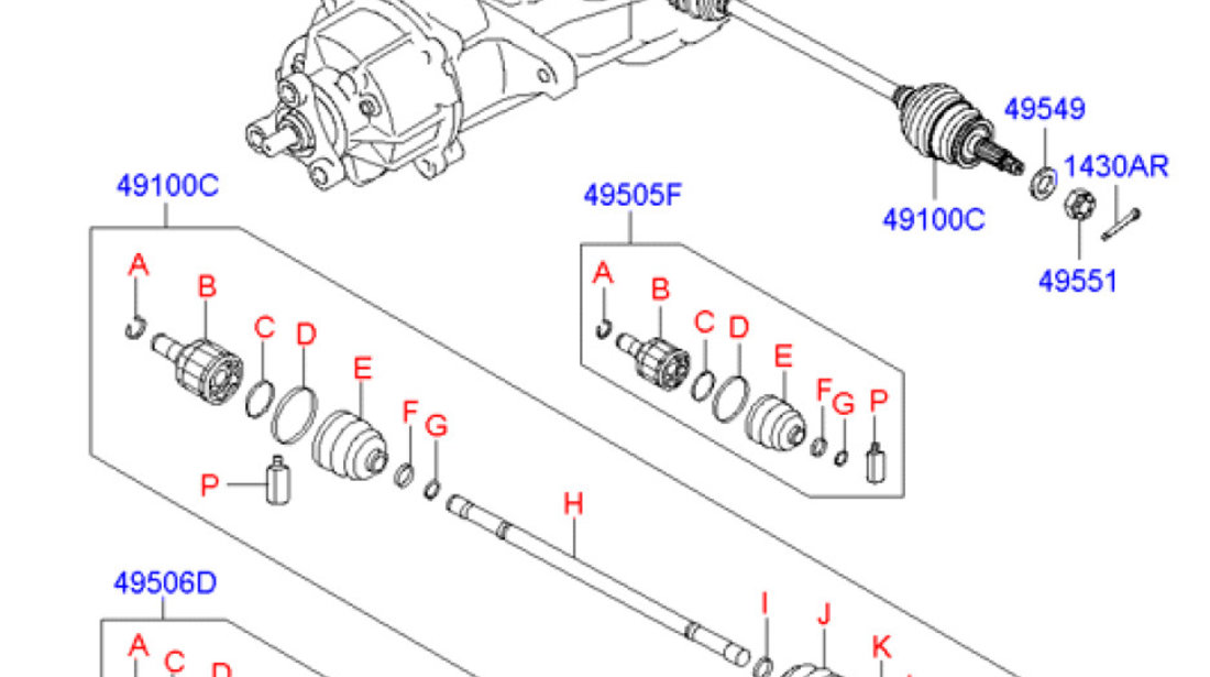 Planetara punte spate Hyundai Santa Fe II HYUNDAY OE 49600-2B010