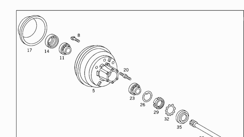 Planetara punte spate Mercedes Vario (poz.38) MERCEDES OE A6683570701