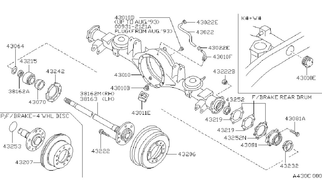 Planetara punte spate Nissan Patrol Y 60 (poz.38162M,38163) NISSAN OE 3816401j00