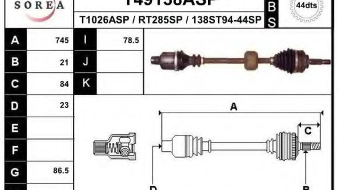 Planetara RENAULT MEGANE I (BA0/1) (1995 - 2004) EAI T49138ASP piesa NOUA