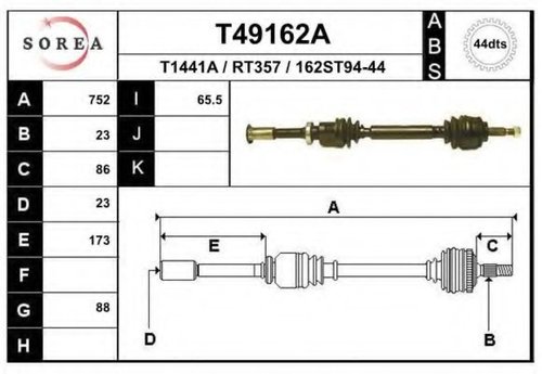 Planetara RENAULT MEGANE I Break (KA0/1) (1999 - 2003) EAI T49162A piesa NOUA
