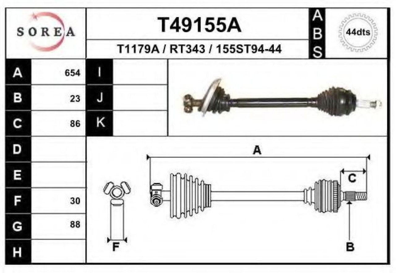 Planetara RENAULT MEGANE I Break (KA0/1) (1999 - 2003) EAI T49155A piesa NOUA