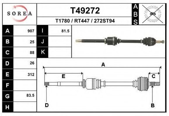 Planetara RENAULT SCENIC II (JM0/1) (2003 - 2009) EAI T49272 piesa NOUA