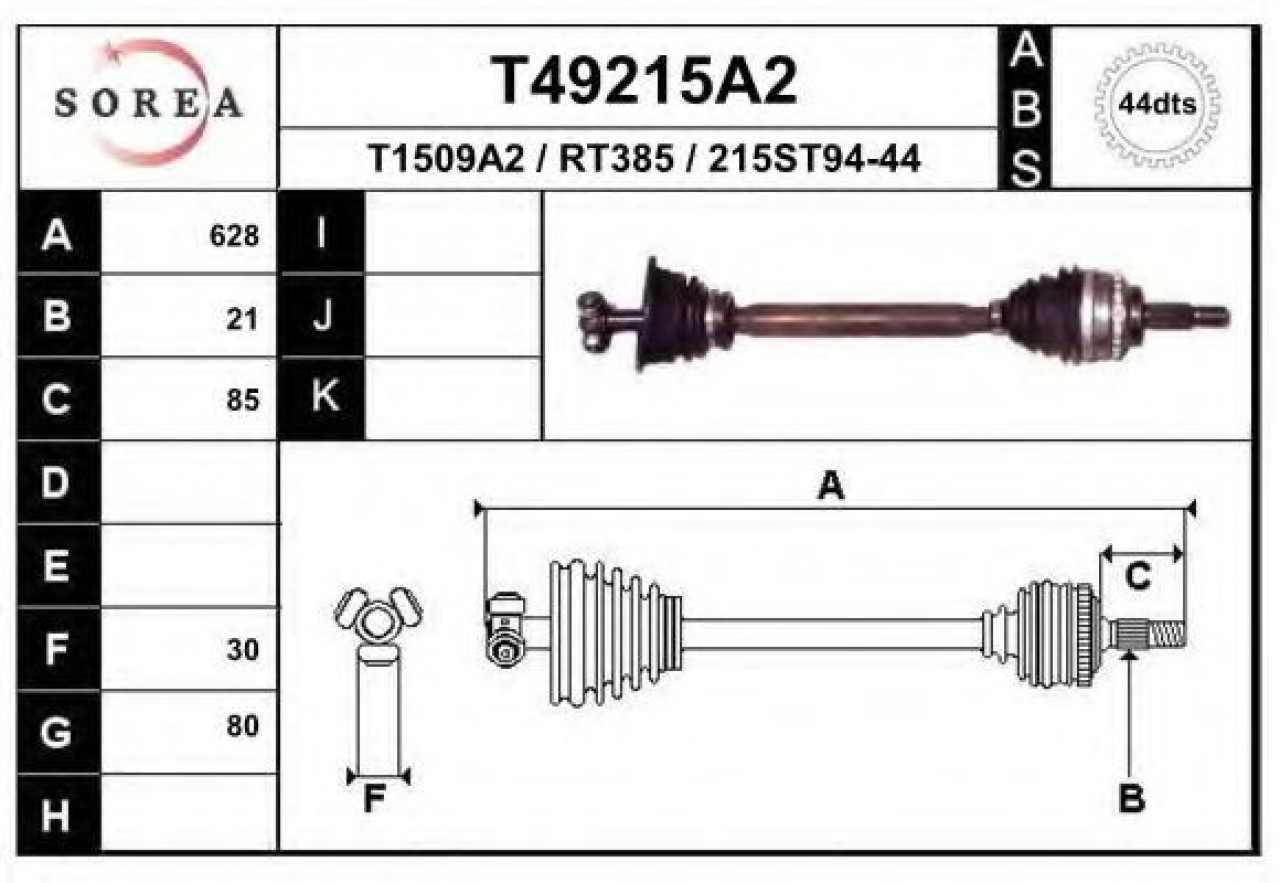 Planetara RENAULT SYMBOL I (LB0/1/2) (1998 - 2008) EAI T49215A2 piesa NOUA