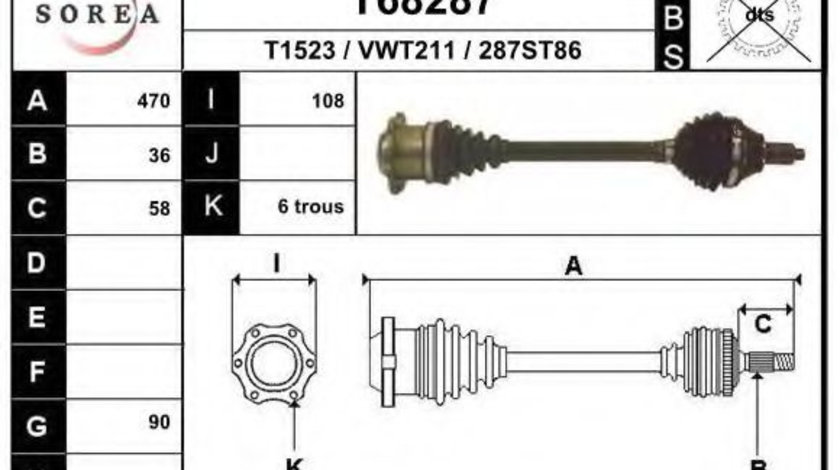 Planetara SKODA FABIA I (6Y2) (1999 - 2008) EAI T68287 piesa NOUA