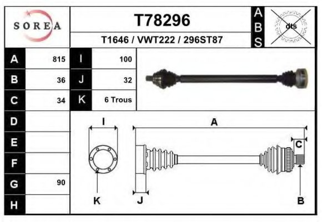Planetara SKODA OCTAVIA II Combi (1Z5) (2004 - 2013) EAI T78296 piesa NOUA
