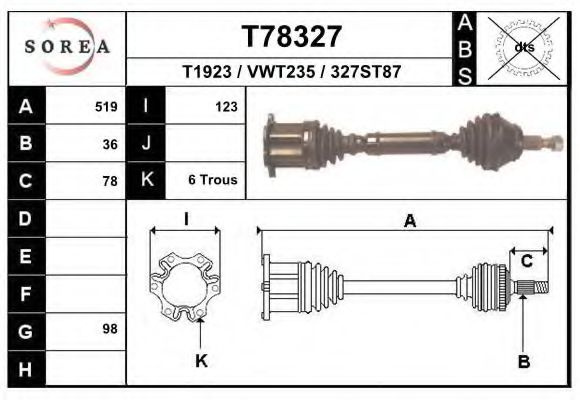 Planetara VW BORA Combi (1J6) (1999 - 2005) EAI T78327 piesa NOUA