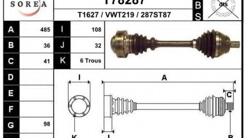 Planetara VW EOS (1F7, 1F8) (2006 - 2016) EAI T78287 piesa NOUA