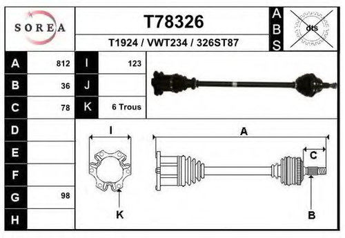 Planetara VW GOLF IV Variant (1J5) (1999 - 2006) EAI T78326 piesa NOUA