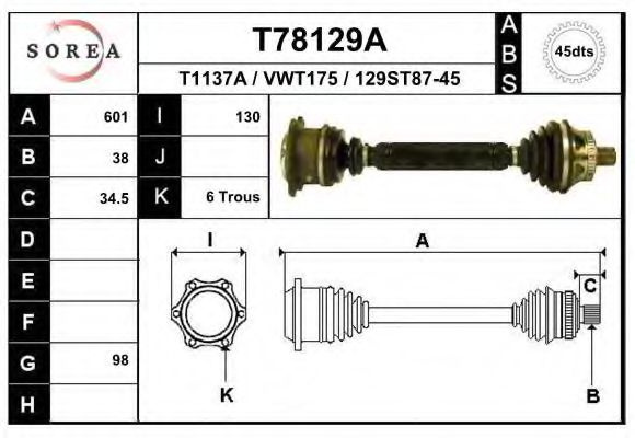 Planetara VW PASSAT (3B3) (2000 - 2005) EAI T78129A piesa NOUA