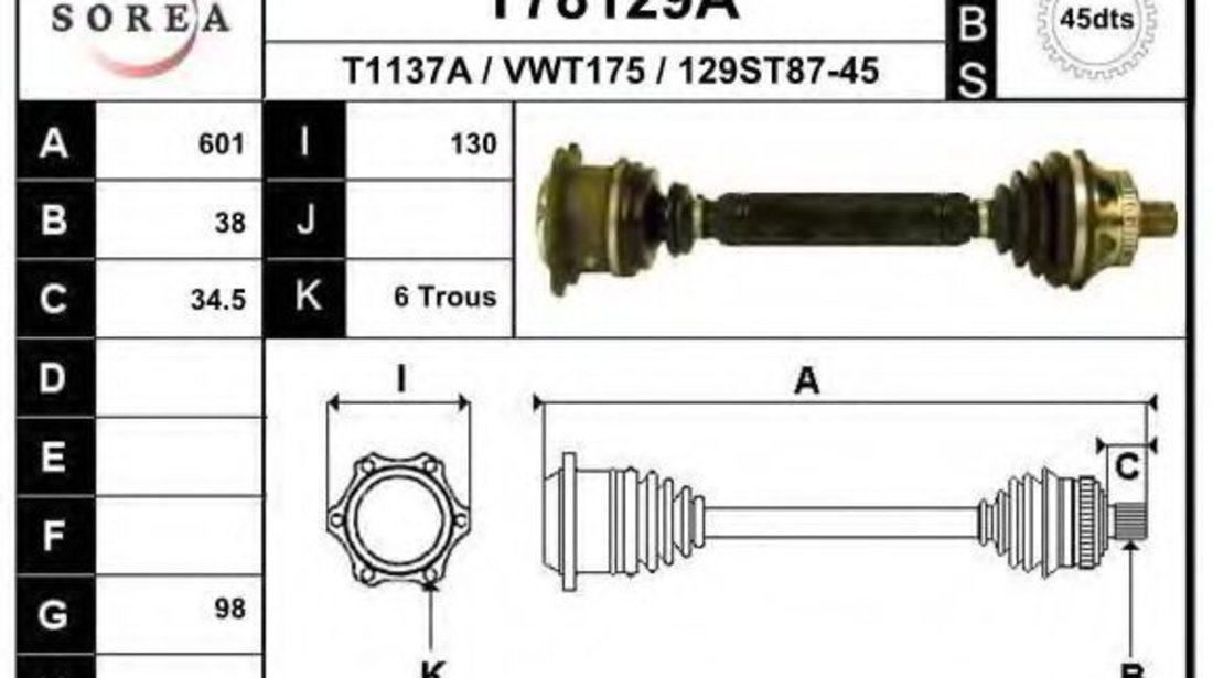 Planetara VW PASSAT (3B3) (2000 - 2005) EAI T78129A piesa NOUA