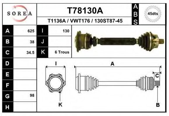 Planetara VW PASSAT (3B3) (2000 - 2005) EAI T78130A piesa NOUA