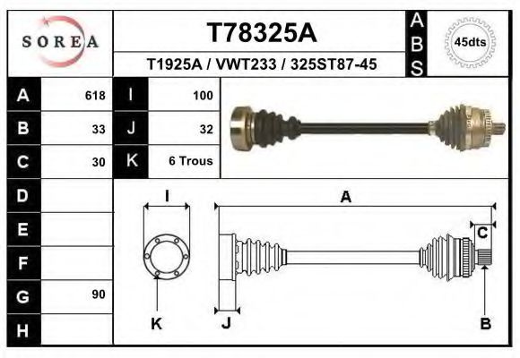 Planetara VW PASSAT (3B3) (2000 - 2005) EAI T78325A piesa NOUA