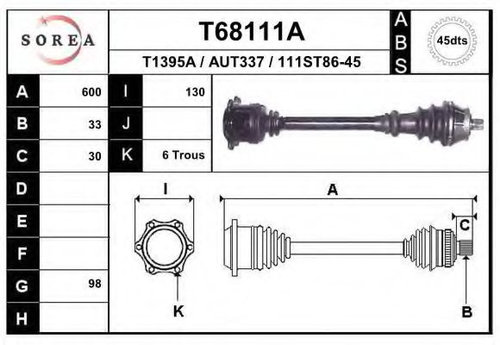 Planetara VW PASSAT Variant (3B5) (1997 - 2001) EAI T68111A piesa NOUA