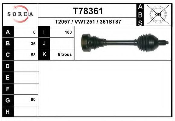 Planetara VW POLO (6R, 6C) (2009 - 2016) EAI T78361 piesa NOUA