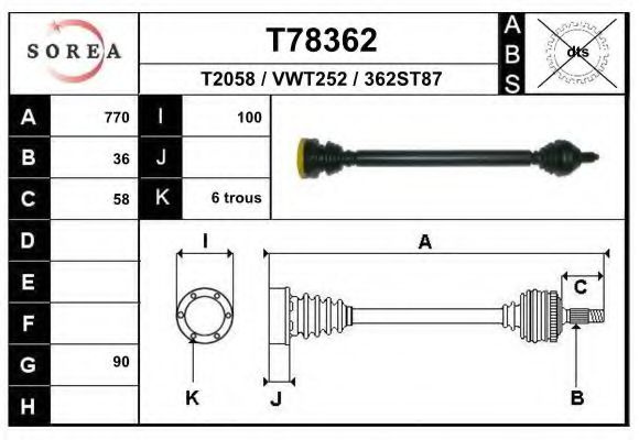 Planetara VW POLO (6R, 6C) (2009 - 2016) EAI T78362 piesa NOUA