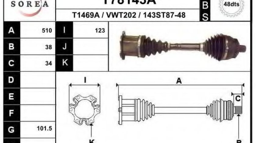 Planetara VW SHARAN (7M8, 7M9, 7M6) (1995 - 2010) EAI T78143A piesa NOUA