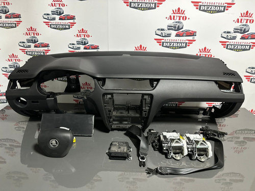 Plansa bord + kit airbag-uri ( volan + pasager, centuri fata + spate, calculator) Skoda Octavia Mk3