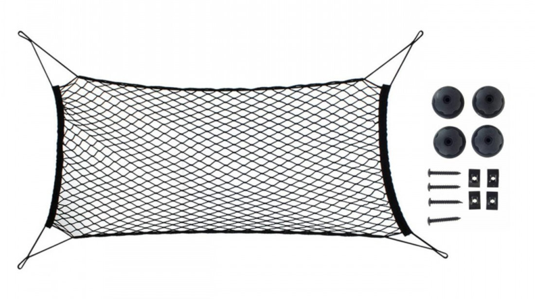 Plasa de bagaje elastica cu suporti de montaj, dimensiune 100 x 40 cm AVX-AM02149