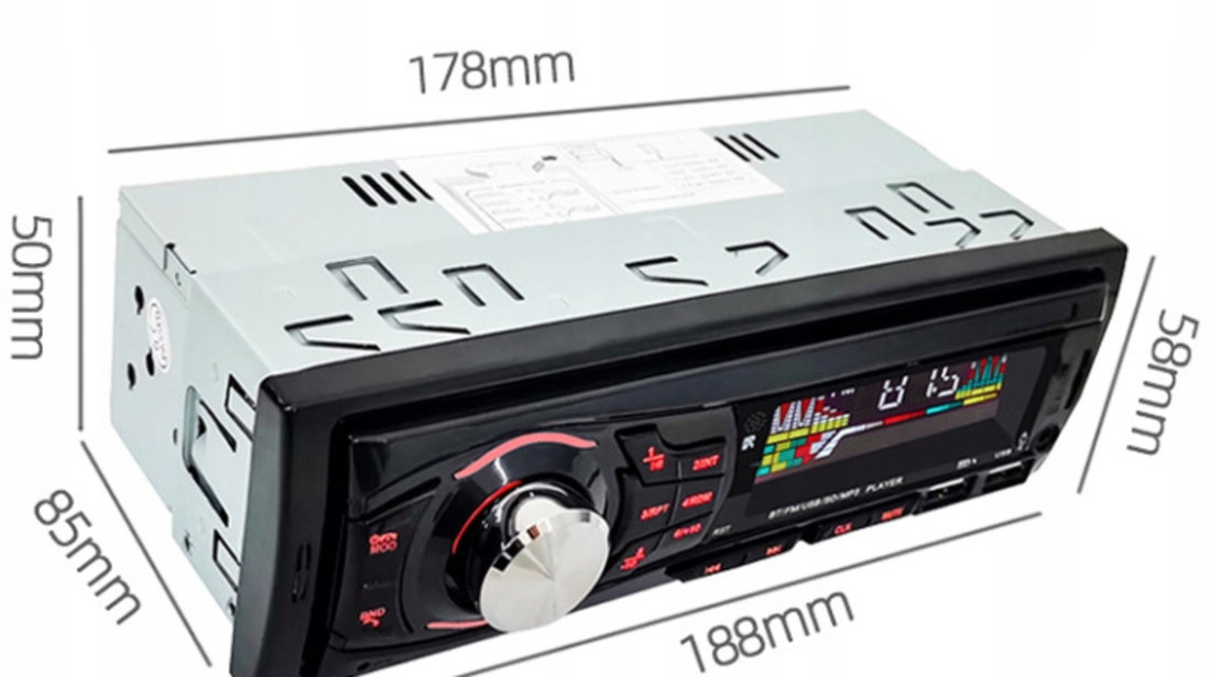 Player Auto, 4 x 50W, model 8021X, cu Radio, MP3, AUX, Card, Telecomanda AVX-WT-8021X