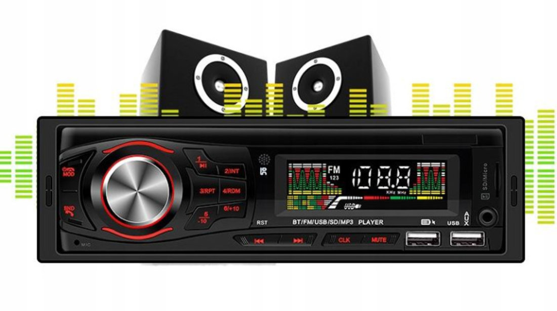 Player Auto, 4 x 50W, model 8021X, cu Radio, MP3, AUX, Card, Telecomanda AVX-WT-8021X