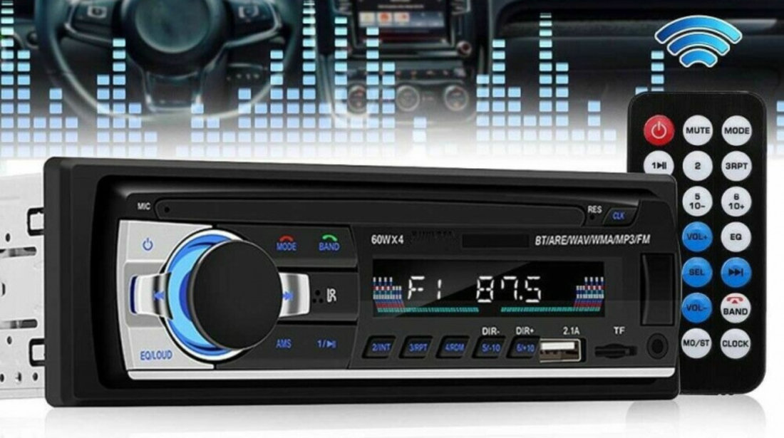 Player Auto, 4 x 60W cu Bluetooth, Telefon, Radio, MP3, AUX, Card MicroSD, Telecomanda AVX-050320-13
