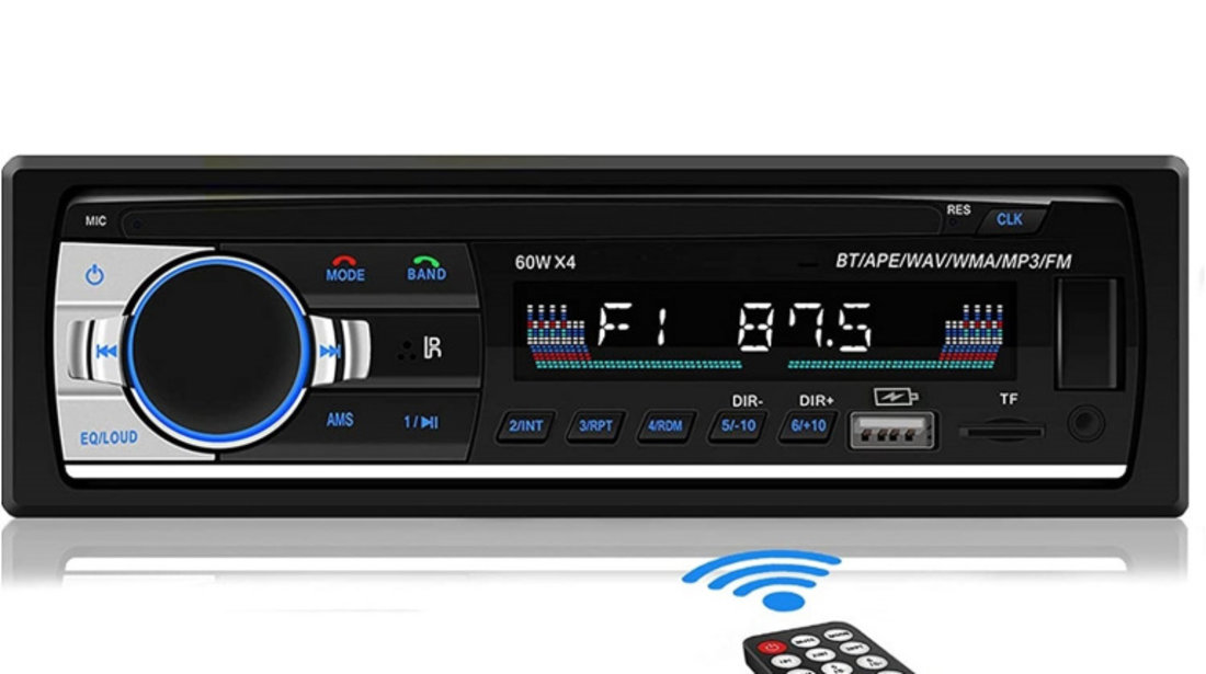 Player Auto, 4 x 60W cu Bluetooth, Telefon, Radio, MP3, AUX, Card MicroSD, Telecomanda AVX-050320-13