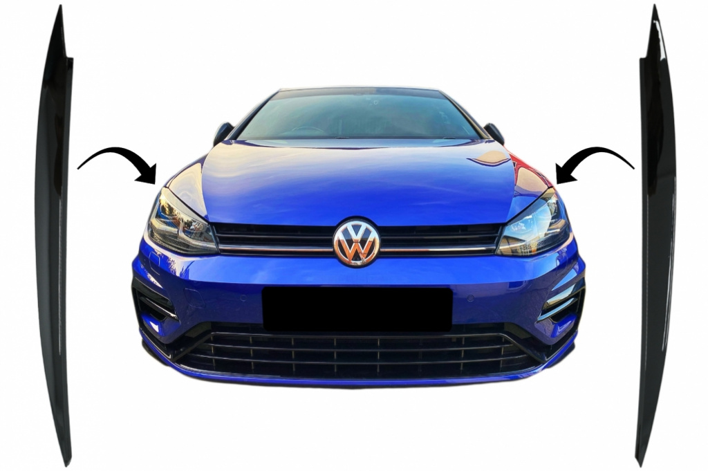 Pleoape Faruri compatibil cu VW Golf VII 7 5G (2013-2017) Negru Lucios HEVWG7