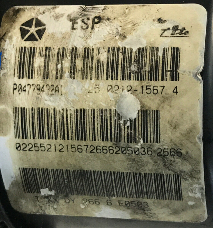 Pompa ABS CHRYSLER 300C 00404577C000 / 25 0927 4335 3 / 25092743353 / 25 0613 3069 3 / 25061330693 / 25021215674 / P04779492AI / KKK00404577C000 / 25 0927 4335 3 / 25092743353 / 25 0613 3069 3 / 25061330693 / 25021215674 / P04779492AI / KKK
